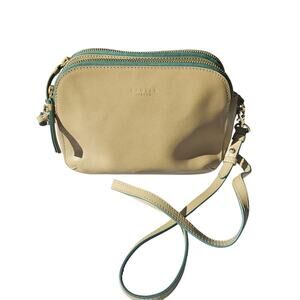 Radley London Leather Crossbody Bag Beige Double Zip Small Purse